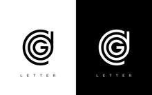 Illustration Vector Graphic Of Simple, Modern, Flat, Creative, Geometric, Letter Mark, Word Mark For Initial Letter CDG Logo Design