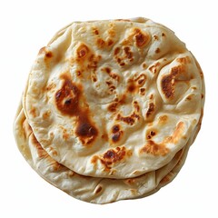 Sticker - Flaky and delicious roti canai, a popular Malaysian flatbread, isolated on a clean white background