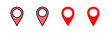 © OLIVEIA - Pin icon set  illustration. Location sign and symbol. destination icon. map pin