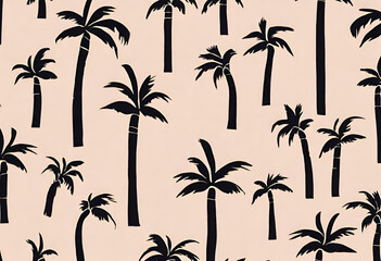 Wall Mural - seamless background with palm trees, v5