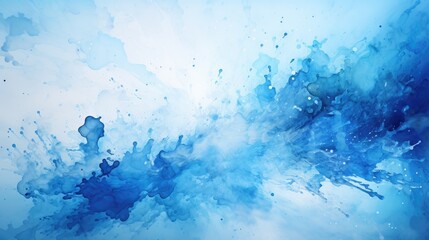 Close Up Abstract Aquarelle Design. Abstract texture of splashes and stains with dominant blue