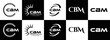 © MdRakibul - CBM logo. C B M design. White CBM letter. CBM, C B M letter logo design. Initial letter CBM letter logo set, linked circle uppercase monogram logo. C B M letter logo vector design.
