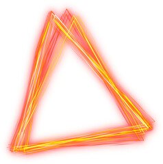 Wall Mural - transparent neon line light technology triangle frame