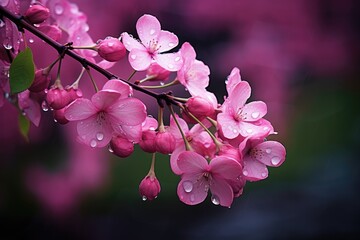 Wall Mural - Rainy Day Blooms: Shoot raindrops on flowers.