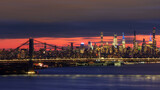 Fototapeta  - Manhattan Skyline at dawn with Gorge Washington Bridge