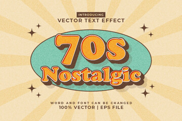 Poster - Editable text effect 70s Nostalgic 3d Retro style premium vector