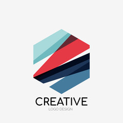 Poster - Modern abstract logo design. Geometric vector art. Clean overlapping lines and abstract shapes. Perfect for modern brand