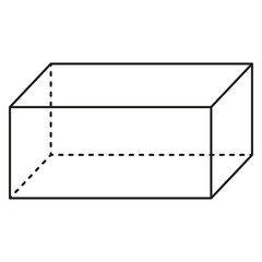 Vector illustration of a box with an outline. Isolated on white background.