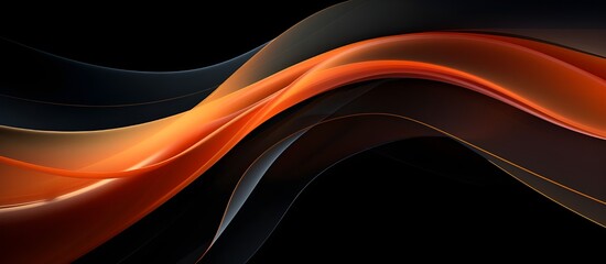 Wall Mural - black orange wave background