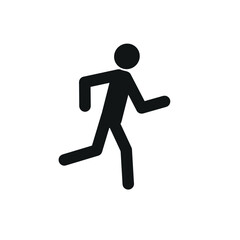 Sticker - man running, sports, healthy lifestyle, figure of a running man, isolated pictogram on a white background