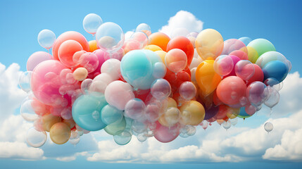 Wall Mural - colorful balloons in the sky