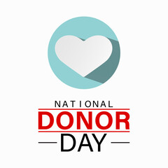 National Donor Day observed every year on february 14. Vector health banner, flyer, poster and social medial template design.