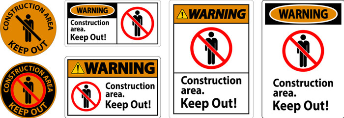 Wall Mural - Warning Sign Construction Area - Keep Out