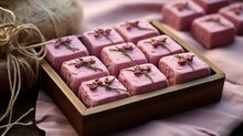 Handmade Pink Soap With Roses.. Generative AI