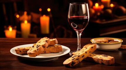 Sticker - Italian cantucci and wine.. Generative AI