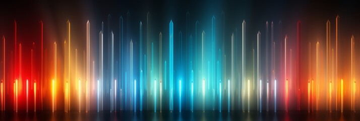 Wall Mural - colorful neon strobe lights pulsate, adding a dynamic and vibrant atmosphere, creating an energetic 