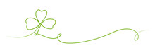 st patrick's day. line art clover vector sketch. outline shamrock. One continuous line drawing background, banner, illustration, simple design. Border frame isolated on transparent background.