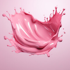 pink Foundation liquid splash, 3d illustration 