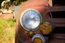 Headlights Of Old Studebaker Car