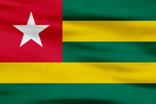 Togo Flag - Country Green, Yellow Stripes, And Red 
  Square With White Star