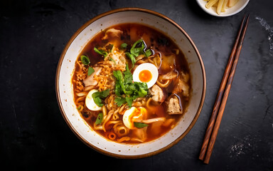 Canvas Print - Capture the essence of Noodle Soup in a mouthwatering food photography shot