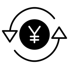 Canvas Print - Yen Exchange value solid glyph icon