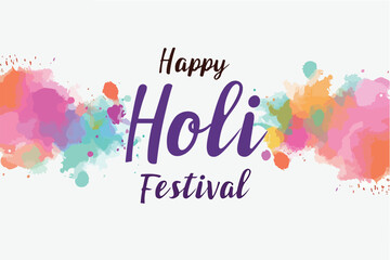 Wall Mural - happy holi festival of colors with color background design vector, holi banner design with texts