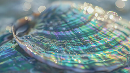 Canvas Print - Holographic texture of iridescent shell
