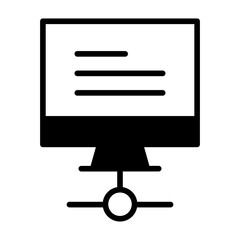 Canvas Print - Desktop Monitor server share solid glyph icon