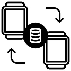 Poster - Smartwatch Database solid glyph icon