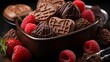 Some chocolates in a pan with a whisk on top   ,Chocolate day, Valentines Day, Valentines week 