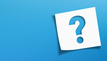 Sticker - Note paper with question mark on blue background