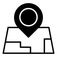 Sticker - Map solid glyph icon