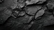 A Textured Black Stone Background Crafted From The Rough, Dark Grey Surface Of A Mountain, Complete With Cracks And Ample Space For Creative Design