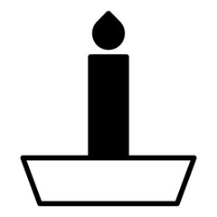 Sticker - Candle solid glyph icon