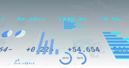 Poster - Animation of green arrows processing over grey background