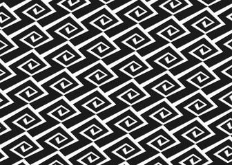 Poster - abstract background with seamless curly geometric lines pattern