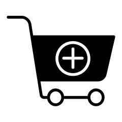 Poster - Add cart solid glyph icon