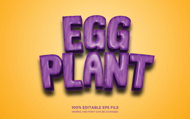 Wall Mural - Eggplant 3D editable text style effect