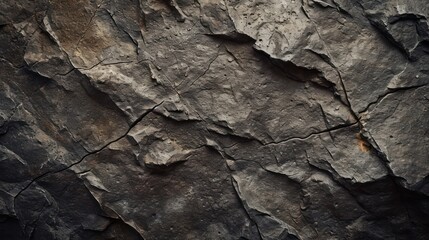 Canvas Print - Textured stone background created by a dark brown, rough mountain surface with prominent cracks. Substantial space available for design.
