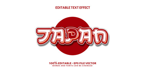 Editable 3d Japan text effect. Text Effect font style perfect for logotype, title or heading text.