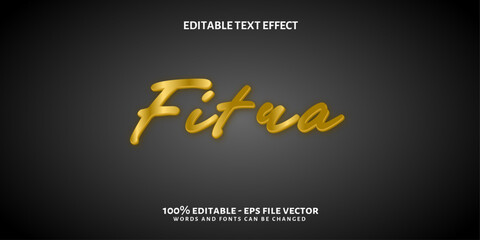 Editable 3d gold text effect. Fancy font style perfect for logotype, title or heading text.