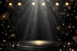 abstract christmas background, Spotlights with stage scene with lights and beams round podium and light rays, Vector illustration for laureates and winners a pedestal or platform for honoring the winn