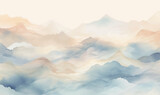 Fototapeta Natura - watercolor minimalistic landscape background