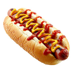 Poster - Classic Hot Dog bun with pork or beef sausage