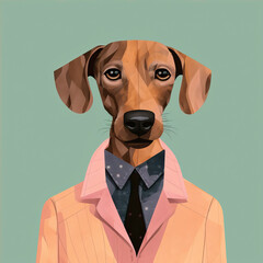 Wall Mural - Stylized portrait of a dog
