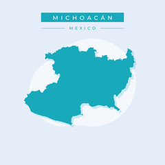 Wall Mural - Vector illustration vector of Michoacán  map Mexico