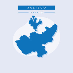 Wall Mural - Vector illustration vector of Jalisco map Mexico