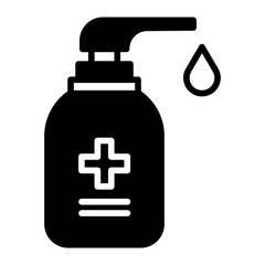 Sticker - Sanitizer solid glyph icon