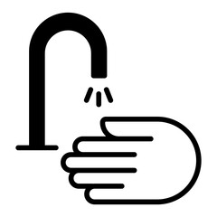 Sticker - Hand Wash solid glyph icon